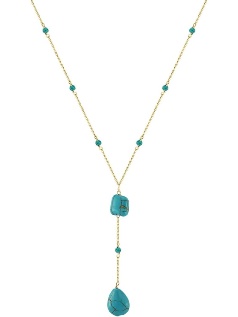 Vintage Turquoise Y Necklace, 925 Sterling Silver, Unique Gift for Her